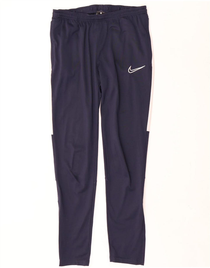 Мужские спортивные брюки Nike Dri Fit, маленькие темно-синие, полиэстер с цветными блоками