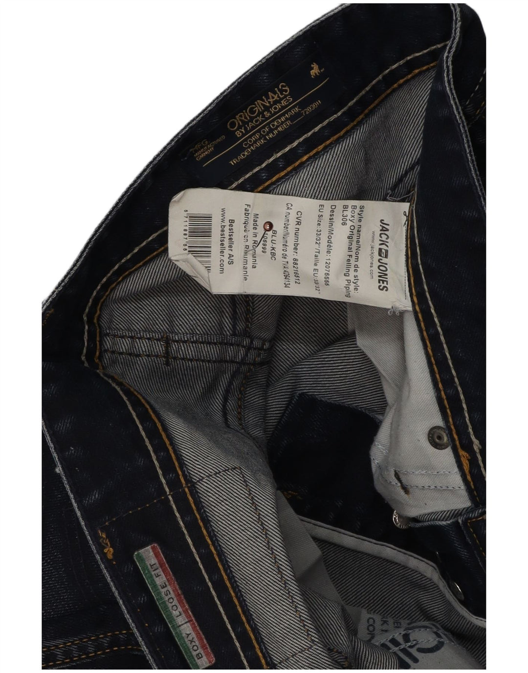 Мужские свободные джинсы Jack & Jones Roxy W33 L29 темно-синие, хлопок