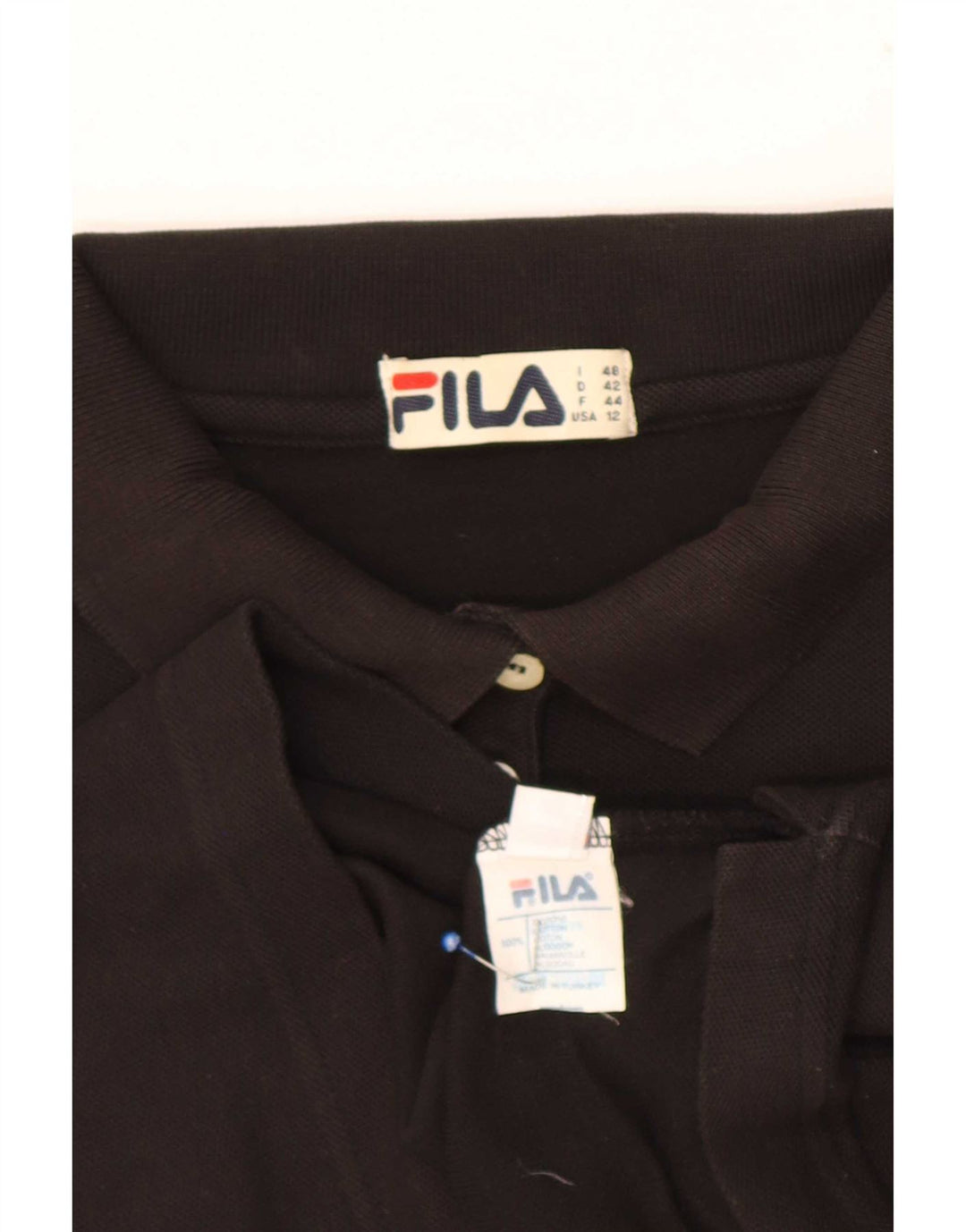 Женская рубашка-поло Fila IT 48 XL, черный хлопок