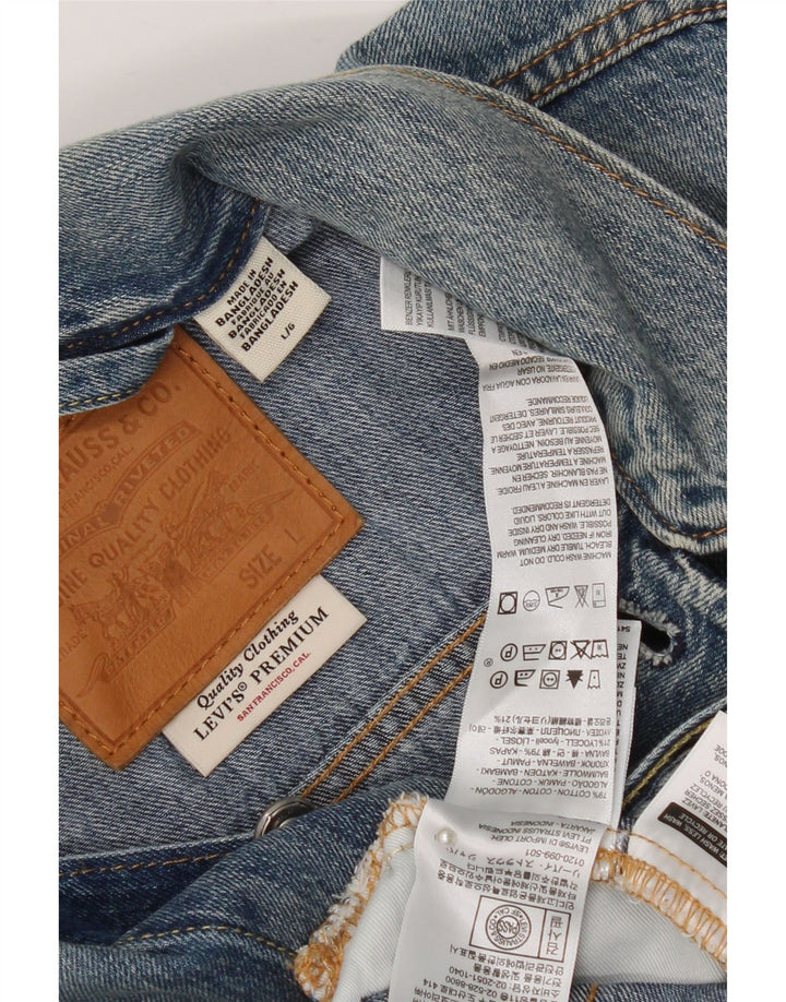 Мужская джинсовая куртка Levi's UK 40, большая синяя, хлопок