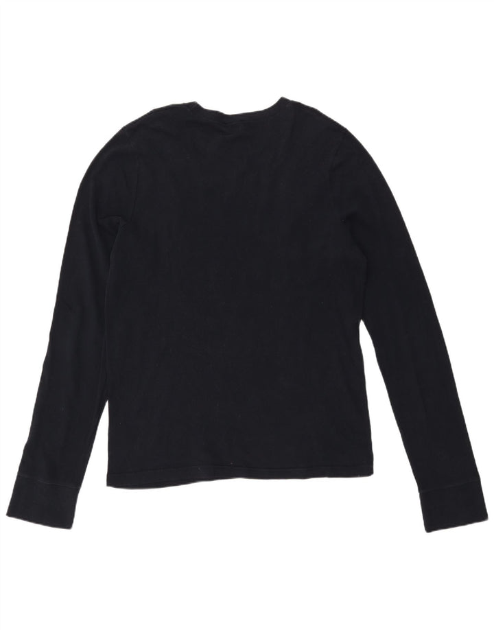 Мужской топ с рисунком Hollister, большой черный хлопок с длинным рукавом