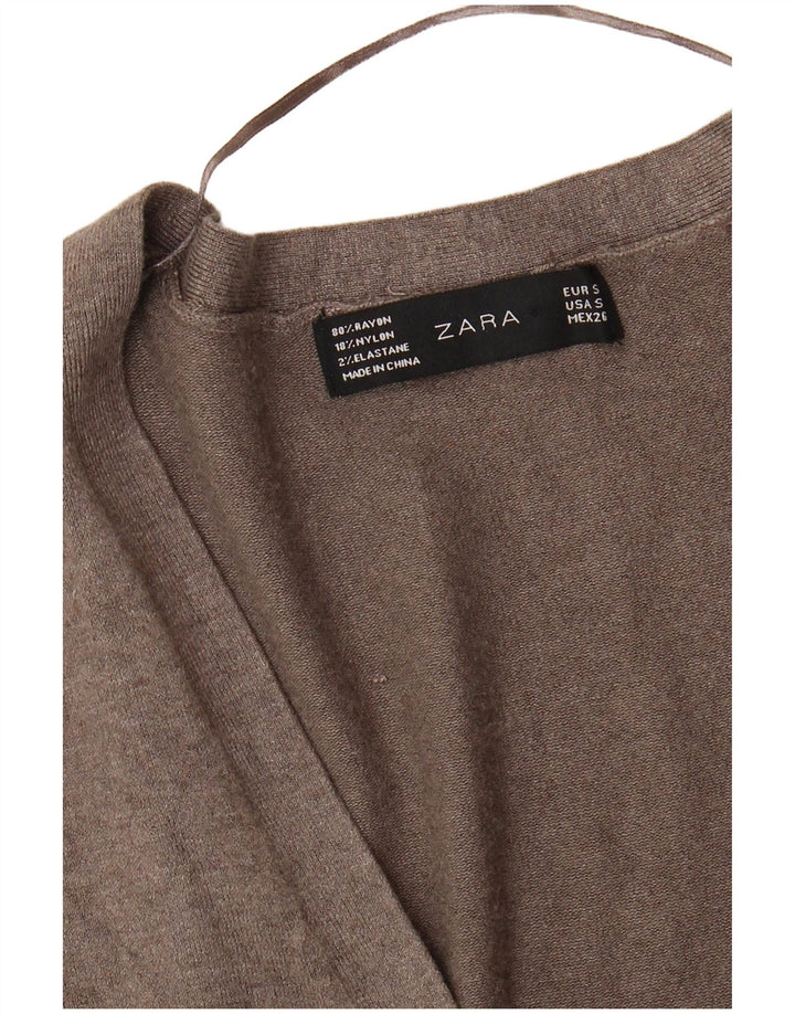 Женский кардиган ZARA UK 10, маленький серый вискоза