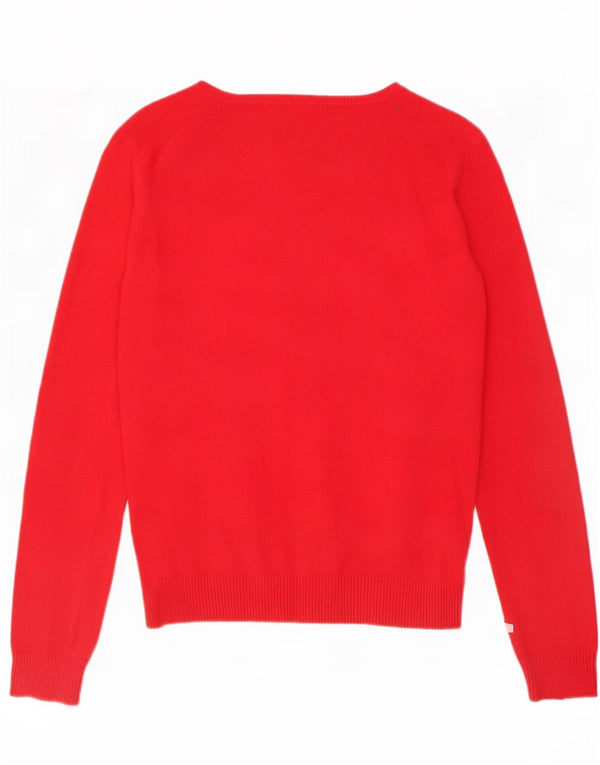 Женский кардиган Zara UK 14, большой красный хлопковый свитер