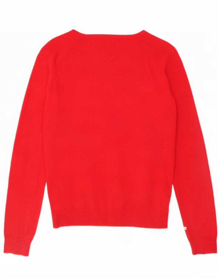 Женский кардиган Zara UK 14, большой красный хлопковый свитер