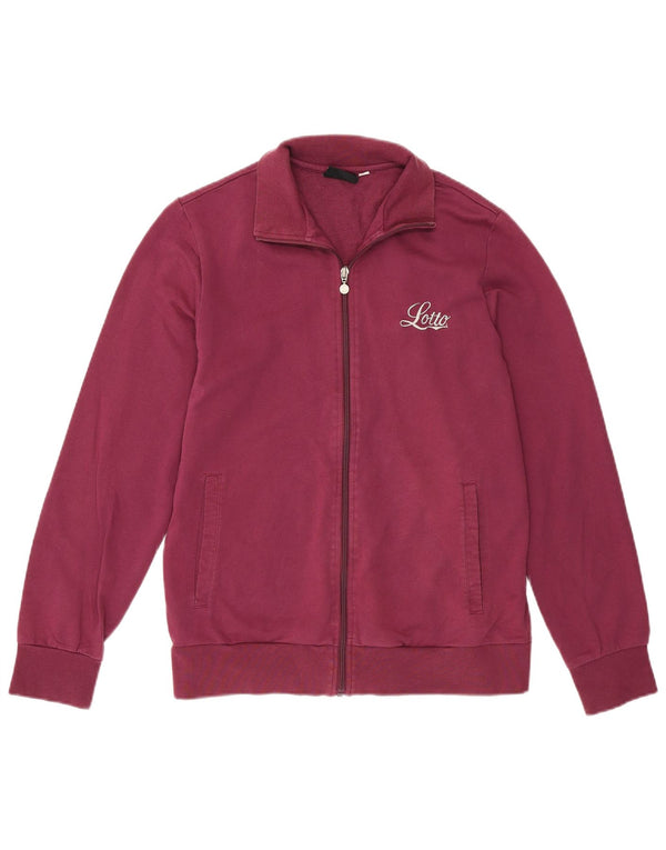 Женский спортивный костюм Lotto с графическим рисунком, верхняя куртка UK 14, большой бордовый хлопок