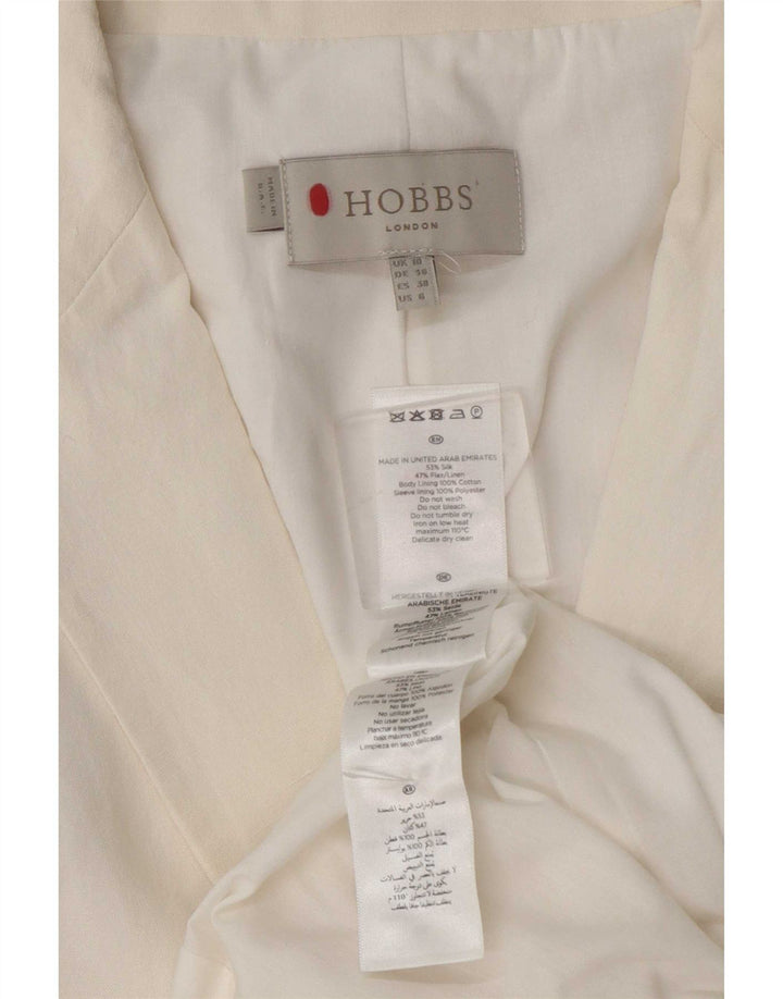 Женский пиджак Hobbs на 1 пуговице, Великобритания, 10, маленький, белый шелк