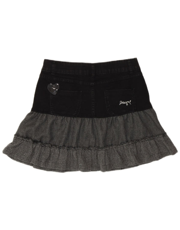 Женская мини-юбка из джинсовой ткани Desigual EU 36, маленькая W27, черная, хлопок с цветными блоками