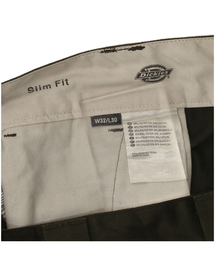 Мужские брюки-чиносы Dickies Slim Fit W32 L30, зеленый полиэстер