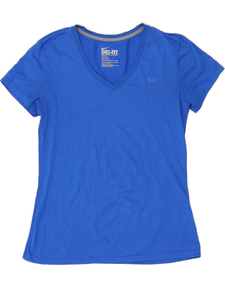 Женская футболка NIKE Dri Fit Regular Fit Top UK 12, средний синий полиэстер
