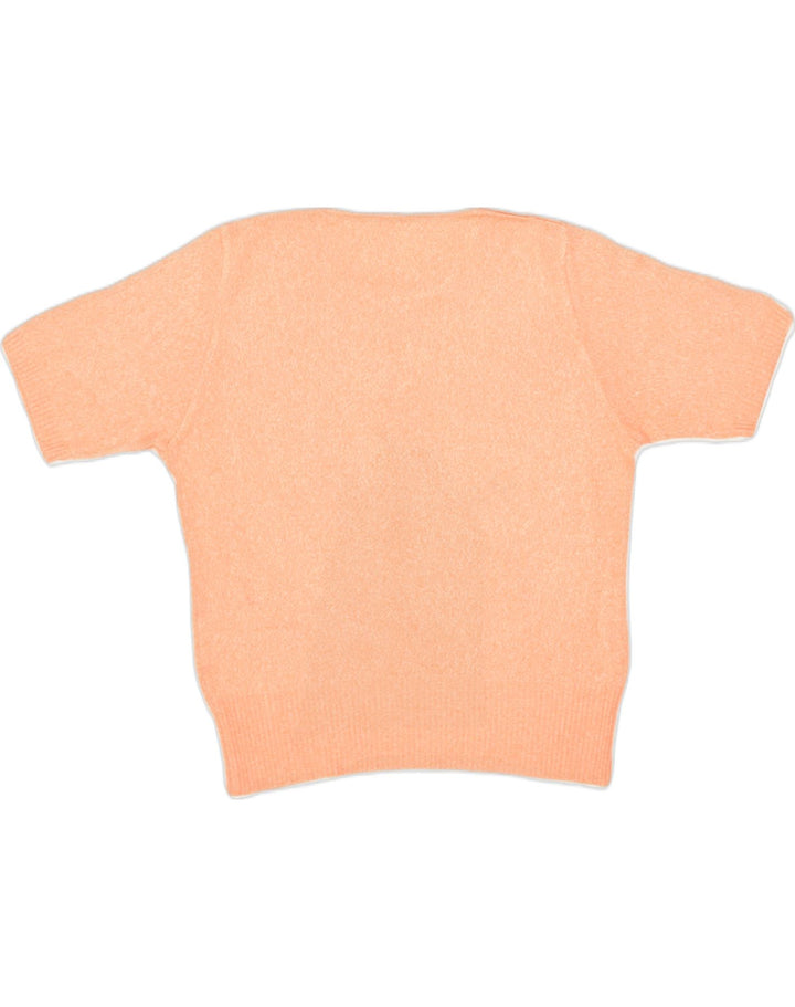 VINTAGE Womens 1/2 Sleeve Crew Neck Jumper Sweater UK 14 Large Orange | Vintage | Thrift | Second-Hand | Used Clothing | Messina Hembry 