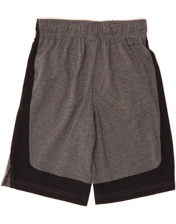NIKE Boys Dri Fit Sport Shorts 10-11 Years Medium Grey Colourblock Vintage Nike and Second-Hand Nike from Messina Hembry 