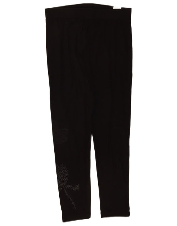 Desigual Womens Graphic Leggings UK 14 Large  Black Cotton