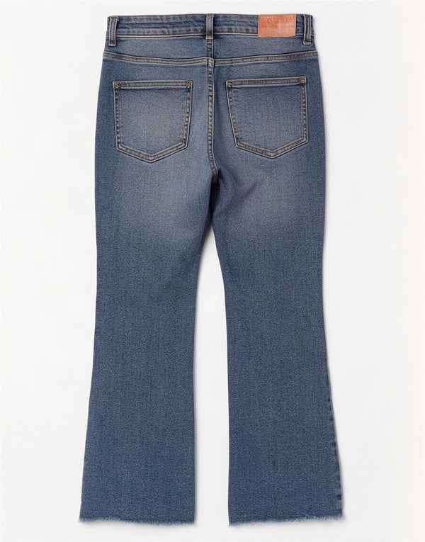 Женские укороченные джинсы Zara Bootcut EU 40 Medium W30 L25 Синие, хлопок