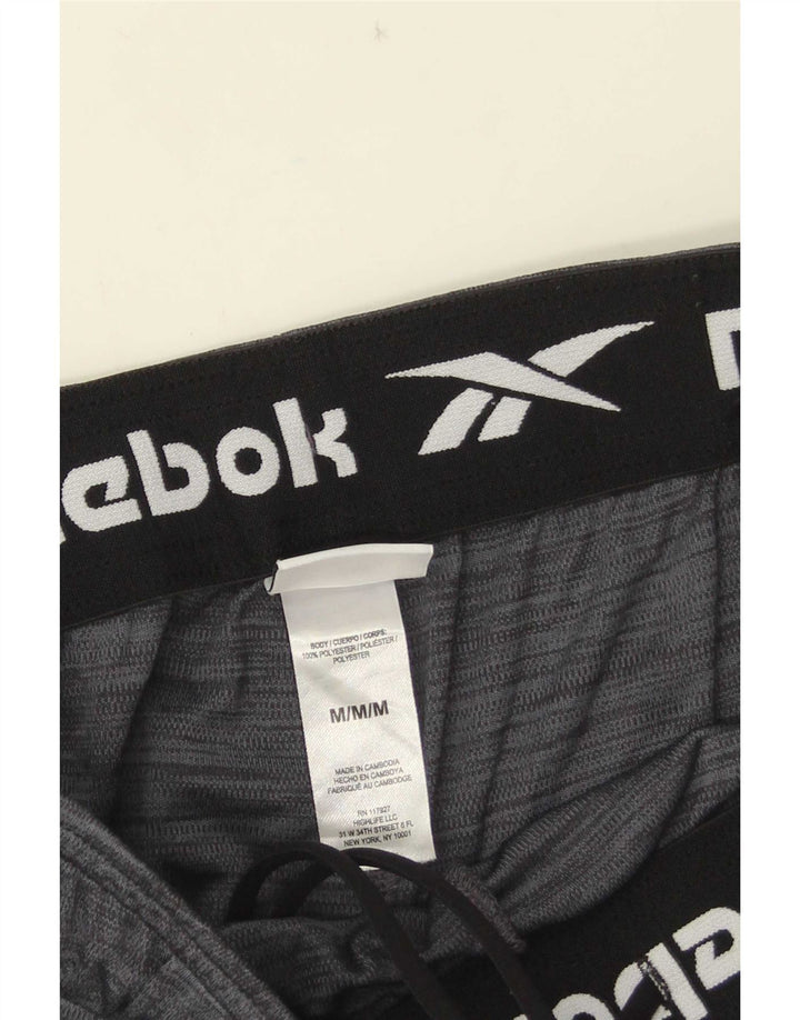 Reebok Мужские спортивные шорты из полиэстера среднего серого цвета
