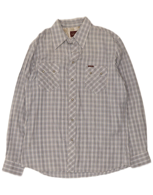 Мужская рубашка Marlboro Classics 2XL, синяя клетка, хлопок
