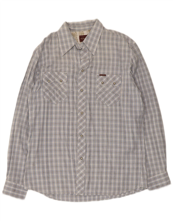 Мужская рубашка Marlboro Classics 2XL, синяя клетка, хлопок