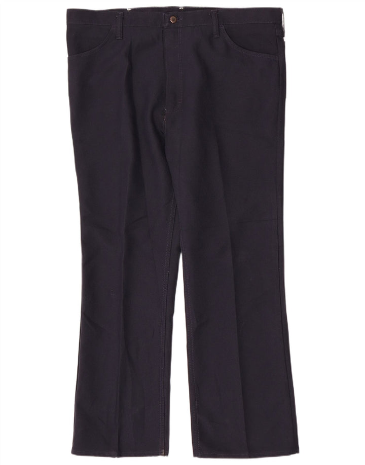 Мужские прямые повседневные брюки WRANGLER W42 L30 темно-синего цвета из полиэстера