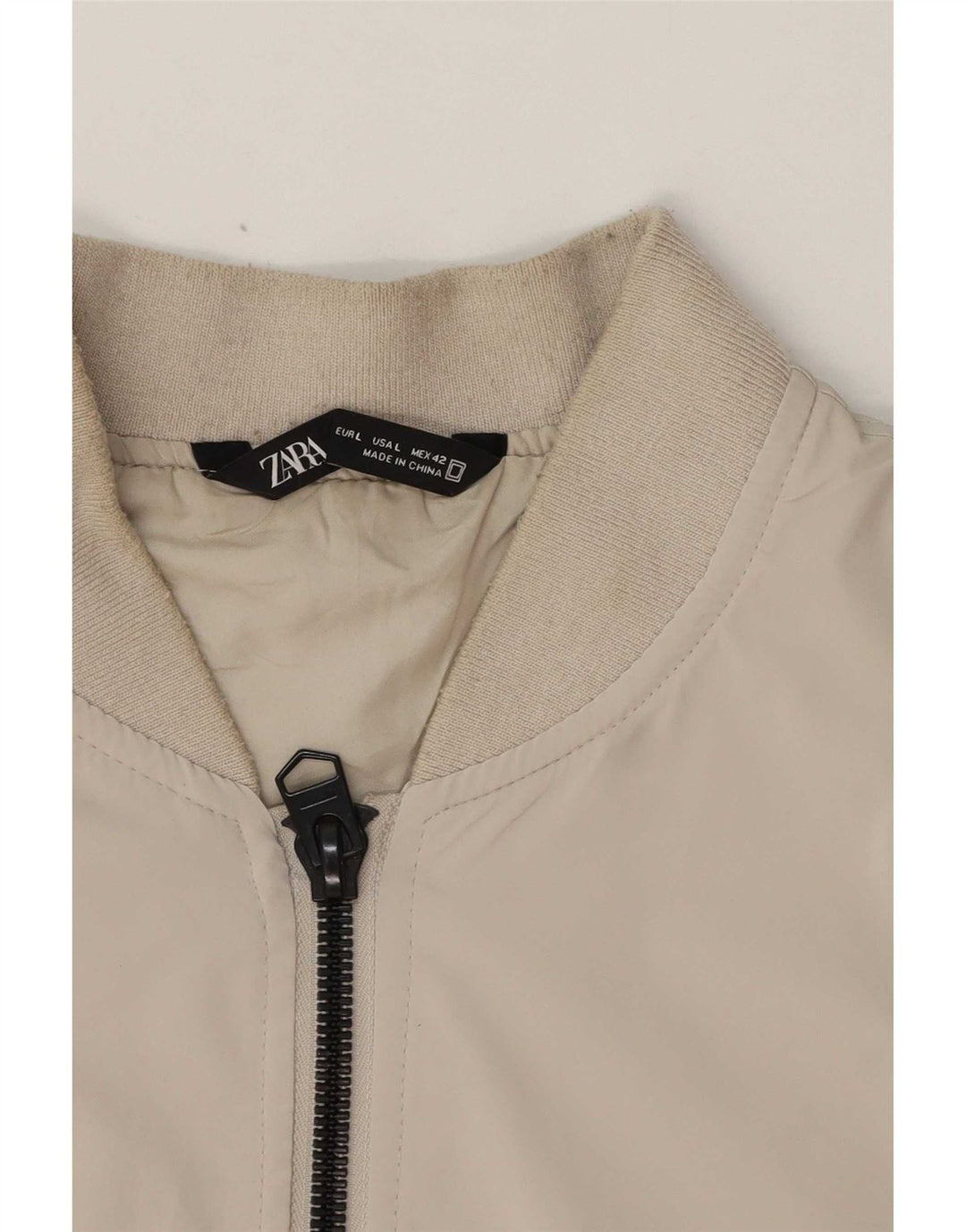Мужская куртка-бомбер Zara UK 40, большая серая полиэтиленовая