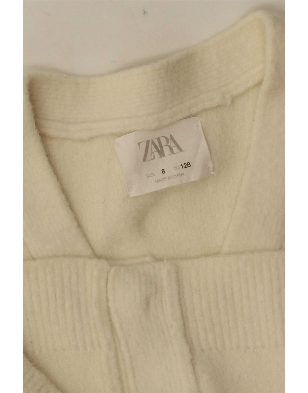 Свитер-кардиган Zara для девочек 7-8 лет, белый