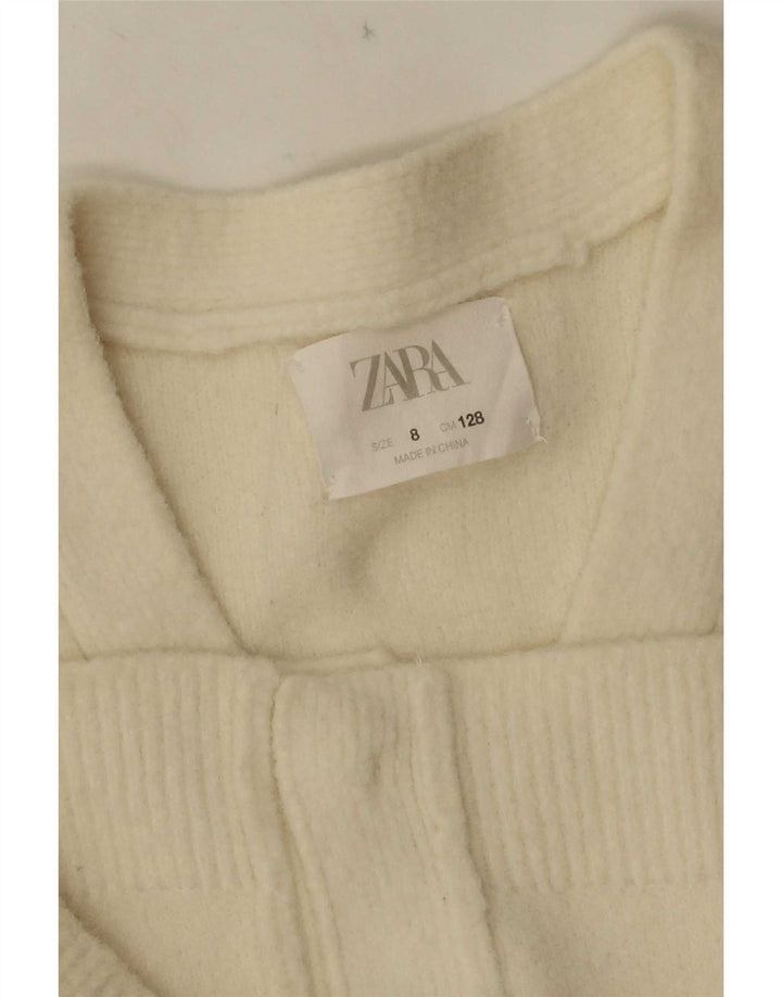 Свитер-кардиган Zara для девочек 7-8 лет, белый
