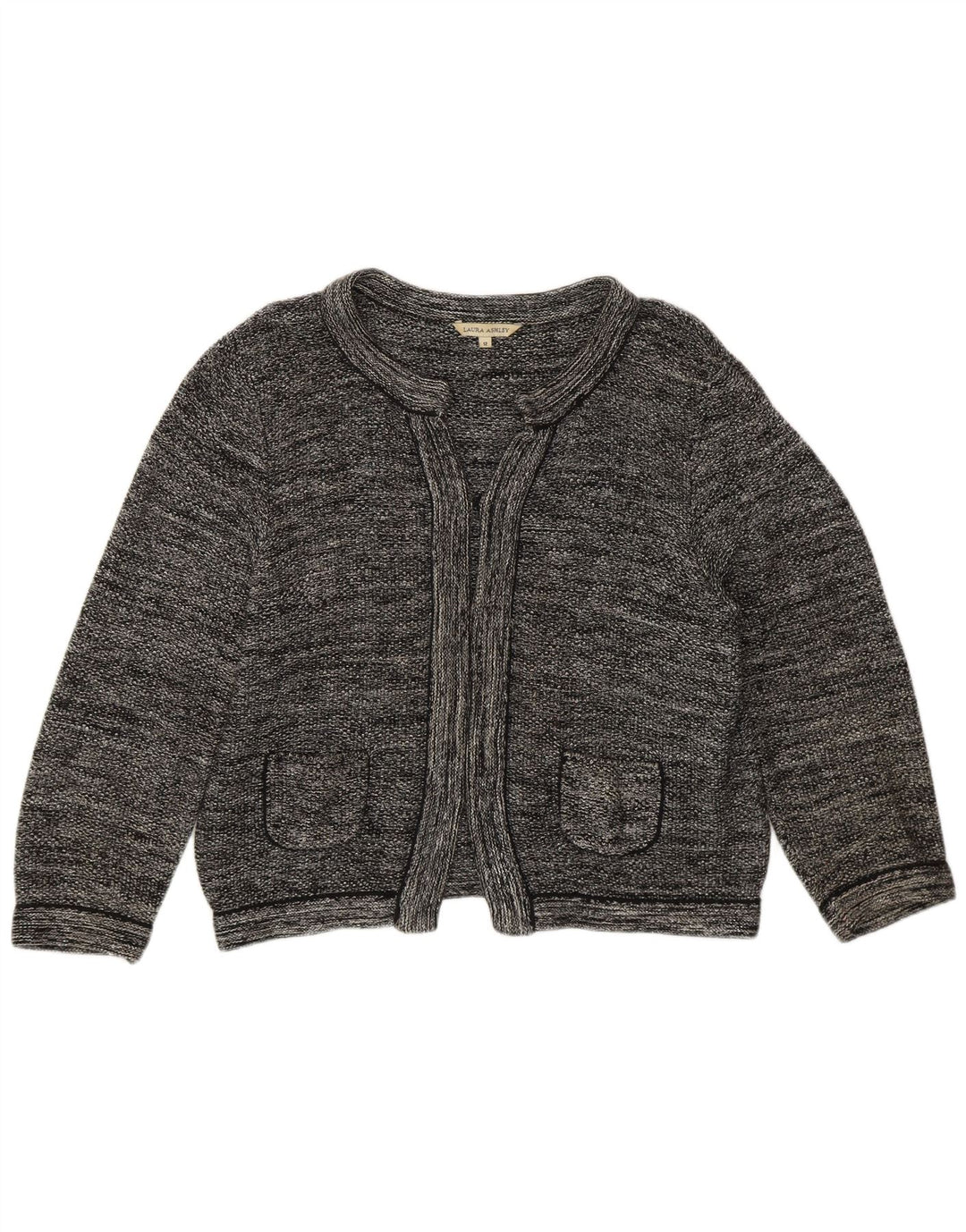 Женское открытое болеро Laura Ashley, Великобритания 12, хлопковый средний серый цвет