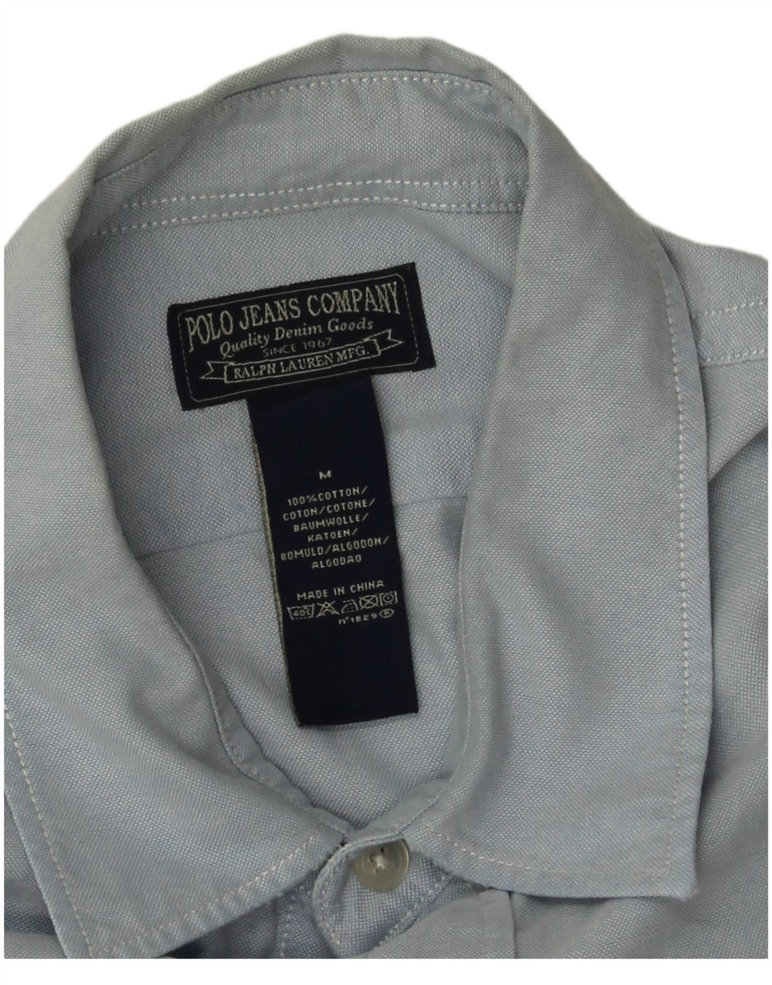 Мужская рубашка Ralph Lauren из хлопка среднего синего цвета