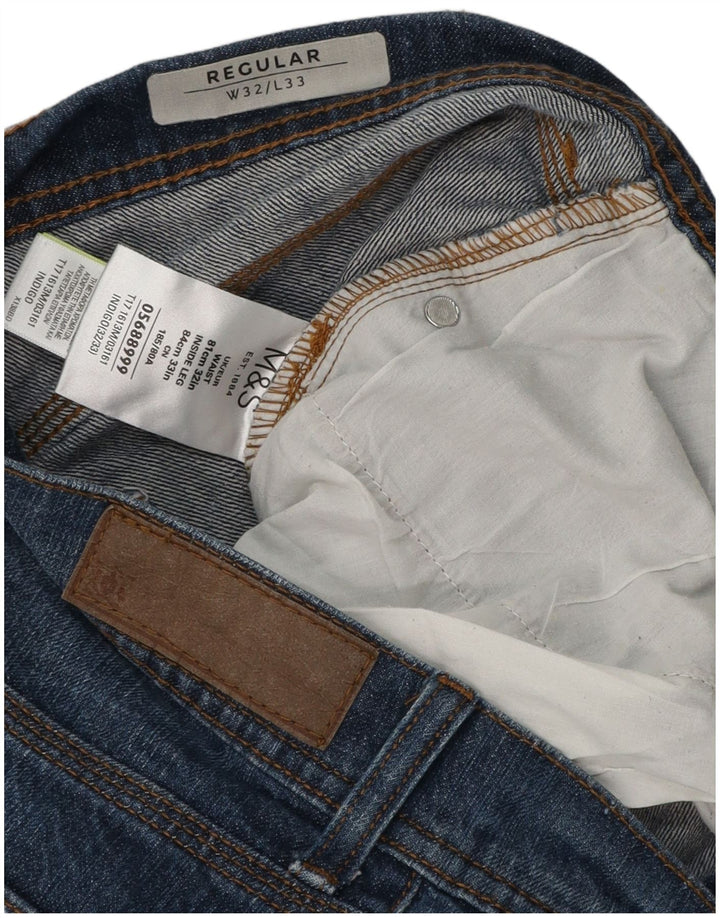 Мужские прямые джинсы Marks & Spencer W32 L33 синие, хлопок