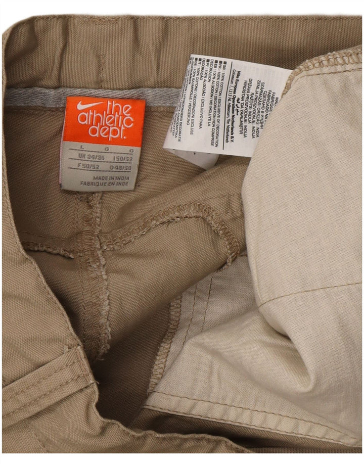 Мужские прямые брюки-карго NIKE, большие, W36 L32, бежевые, хлопок