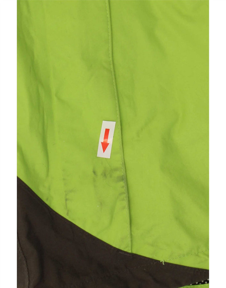 Женская дождевик с капюшоном Jack Wolfskin UK 12/14, средний зеленый цвет с цветными блоками