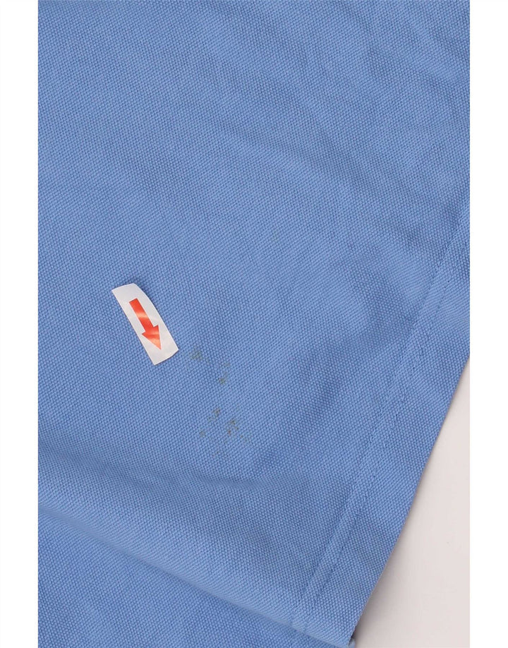 Crew Clothing Мужская рубашка-поло из хлопка средней синей полоски