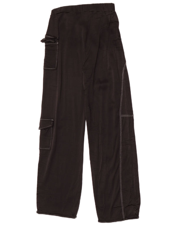 Женские широкие брюки карго Zara, маленькие W26 L27, черные, вискоза