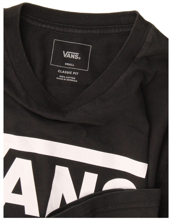 Мужская футболка классического кроя с рисунком Vans, маленькая черная