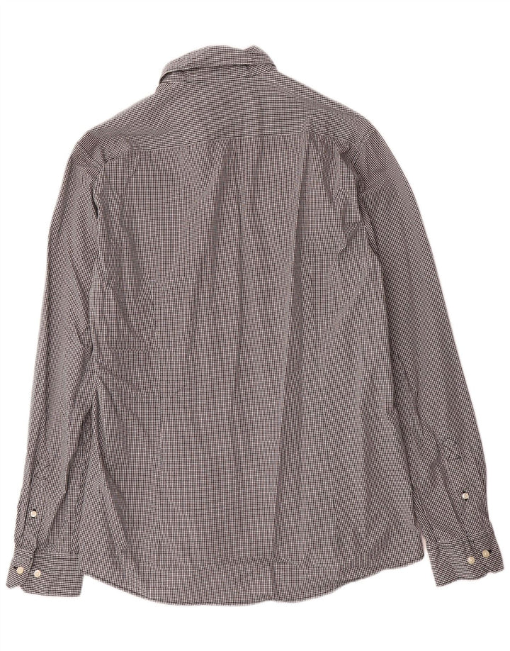 Мужская рубашка по индивидуальному заказу Barbour, большая черная хлопковая клетка в мелкую клетку