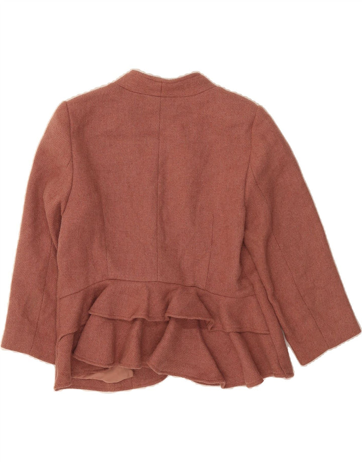 WHISTLE Womens 3/4 Sleeve Open Blazer Jacket UK 12 Medium  Maroon Vintage Whistle and Second-Hand Whistle from Messina Hembry 