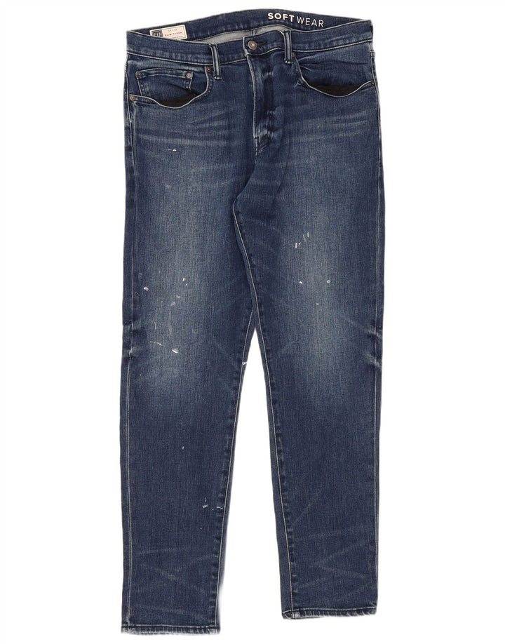Мужские узкие зауженные джинсы Gap W36 L32, синие, хлопок