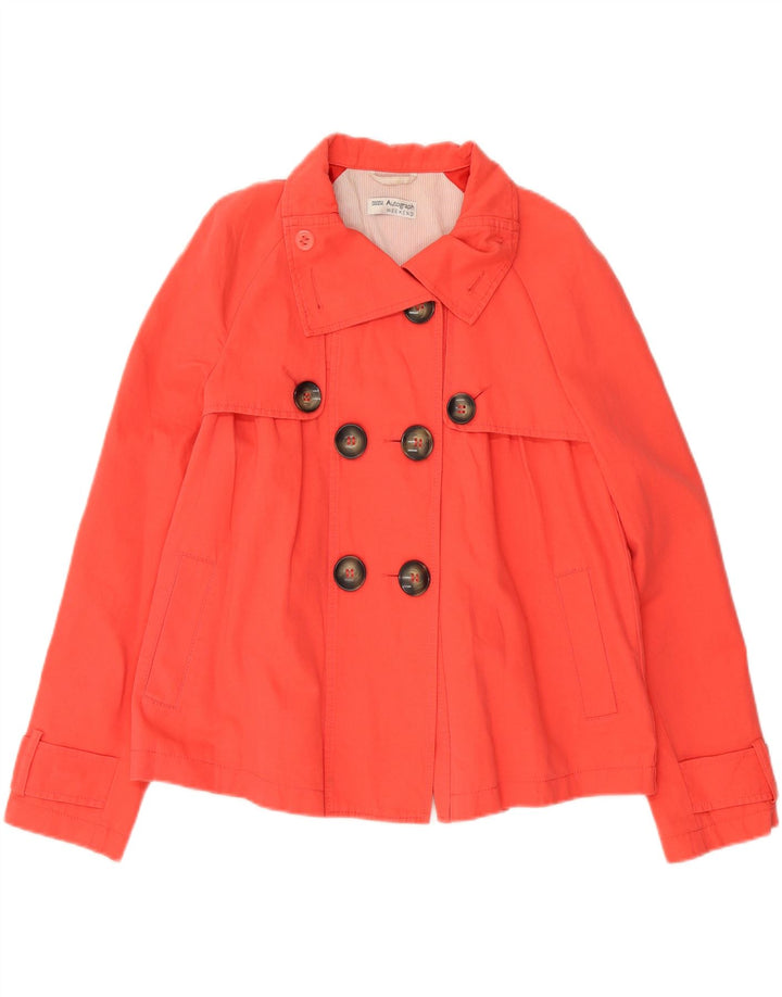 MARKS & SPENCER Womens Autograph Pea Coat UK 8 Small  Red Cotton Vintage Marks & Spencer and Second-Hand Marks & Spencer from Messina Hembry 