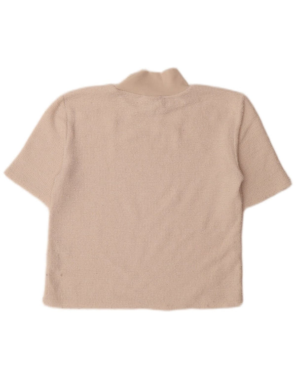 Женская футболка Zara Top UK 12 Medium Off White Polyester
