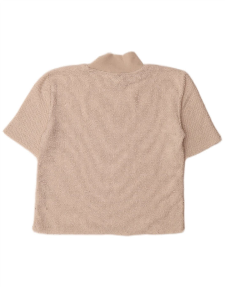 Женская футболка Zara Top UK 12 Medium Off White Polyester