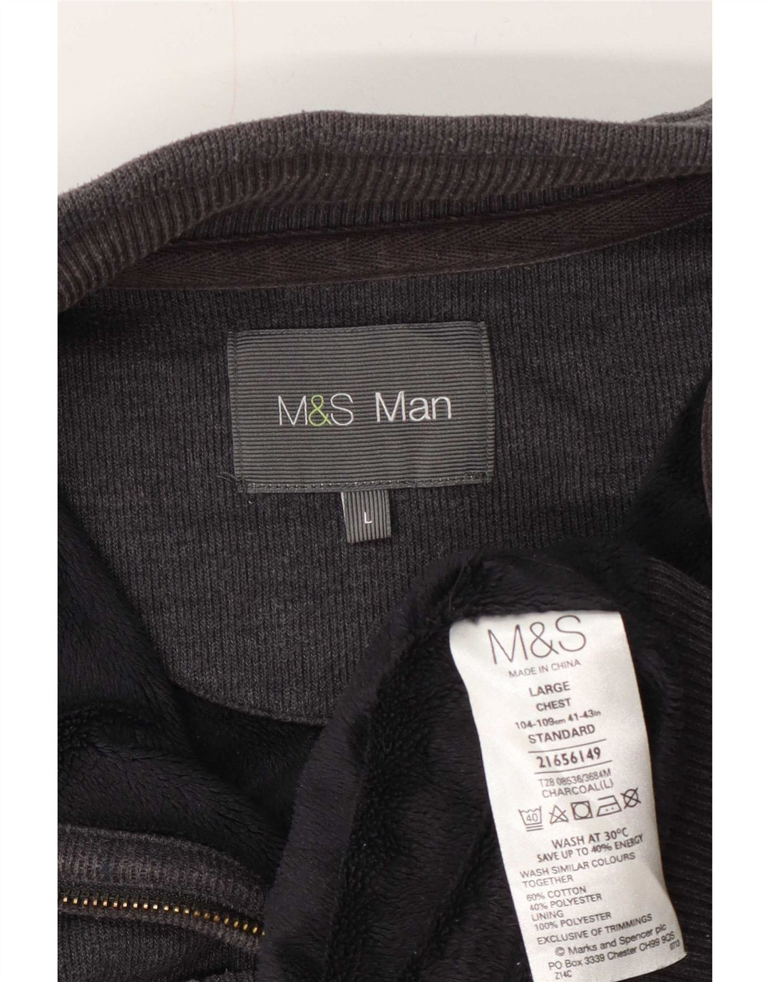 Мужской спортивный костюм Marks & Spencer, большая серая хлопковая куртка