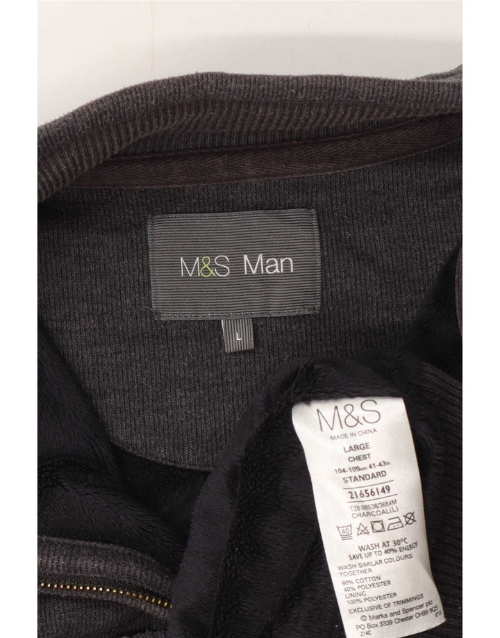 Мужской спортивный костюм Marks & Spencer, большая серая хлопковая куртка