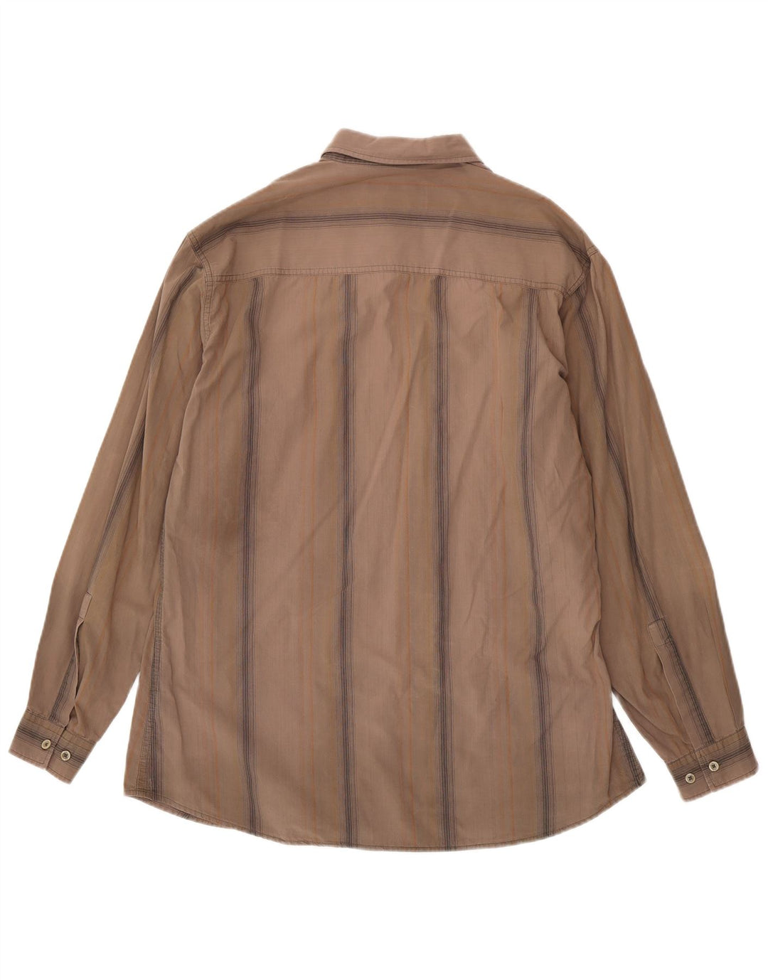 Мужская рубашка Marlboro Classics 2XL из хлопка в коричневую полоску