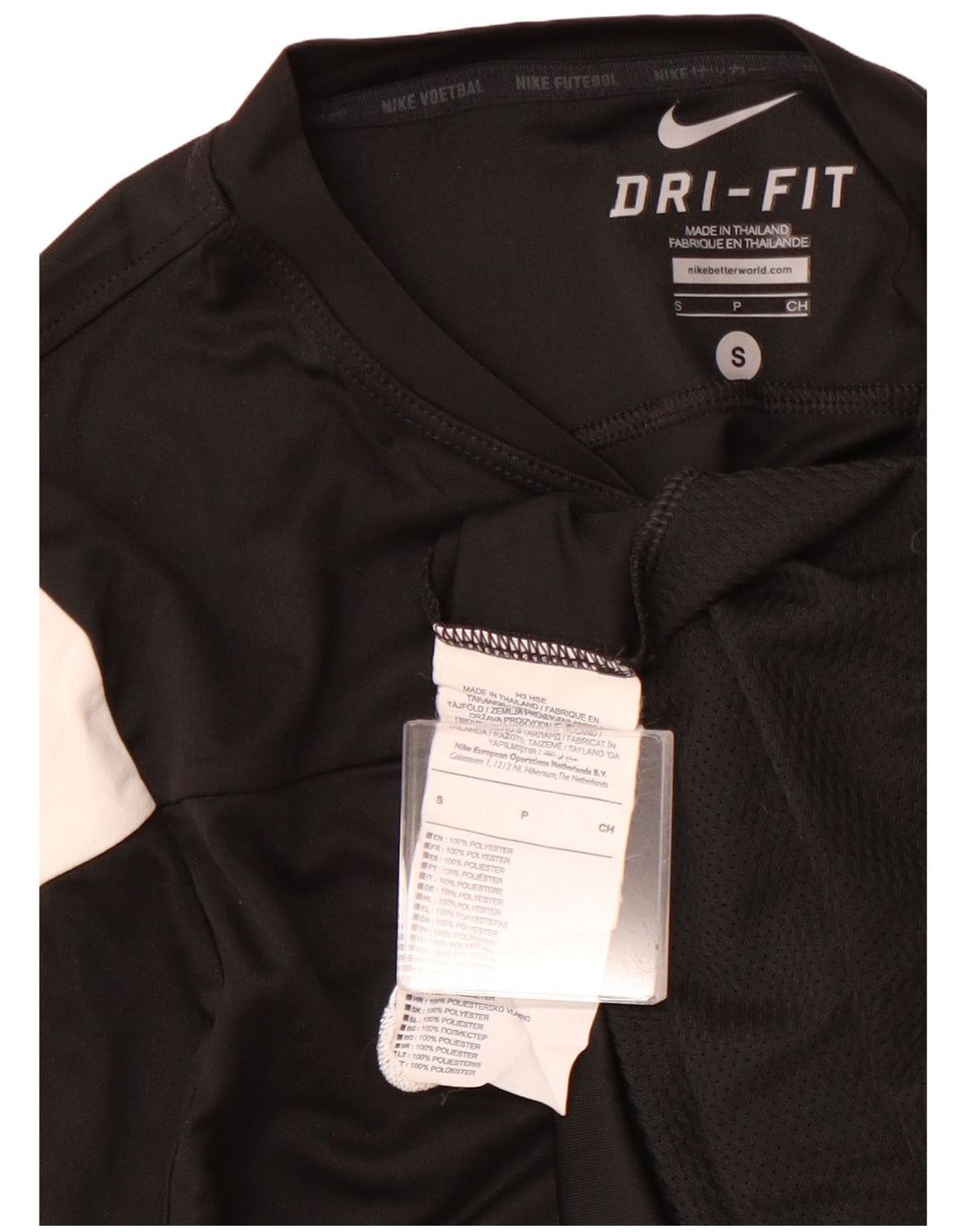 Мужская футболка NIKE, маленький черный полиэстер с цветными блоками, спортивная