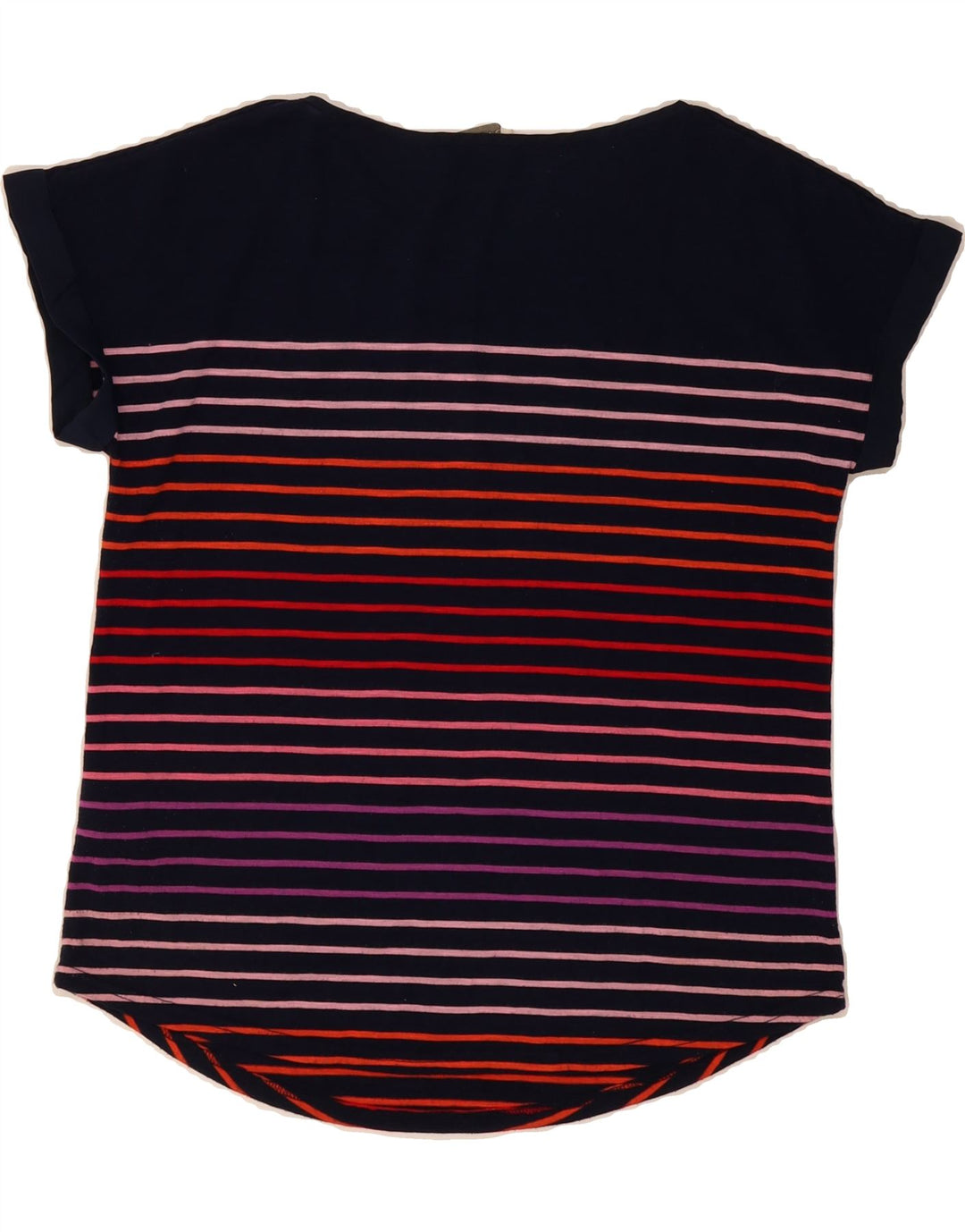 OASIS Womens T-Shirt Top UK 14 Medium Navy Blue Striped Polyester Vintage Oasis and Second-Hand Oasis from Messina Hembry 