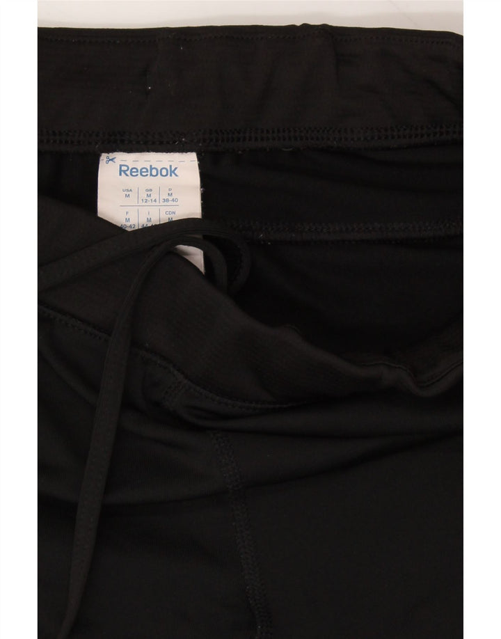 REEBOK Womens Capri Tracksuit Trousers UK 12/14 Medium  Black Polyester Vintage Reebok and Second-Hand Reebok from Messina Hembry 