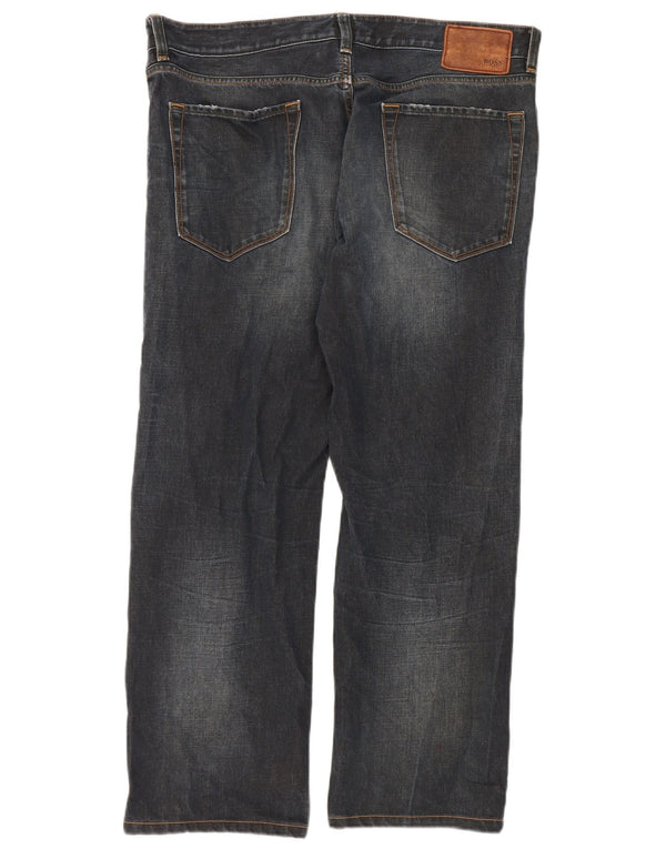 Мужские прямые джинсы Hugo Boss W38 L32 темно-синие, хлопок