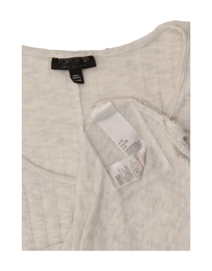 TOPSHOP Womens Oversized T-Shirt Dress UK 10 Small Grey Polyester Vintage Topshop and Second-Hand Topshop from Messina Hembry 