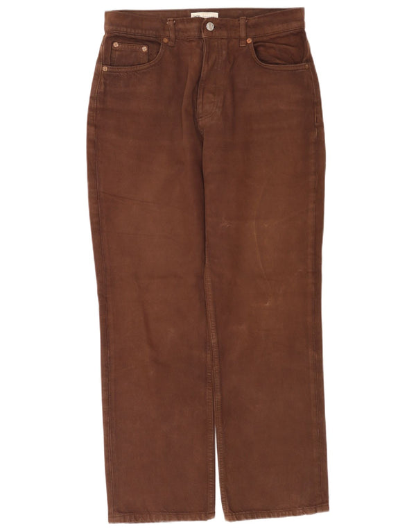 Женские прямые джинсы Zara с высокой посадкой EU 40 Medium W30 L28 Коричневые