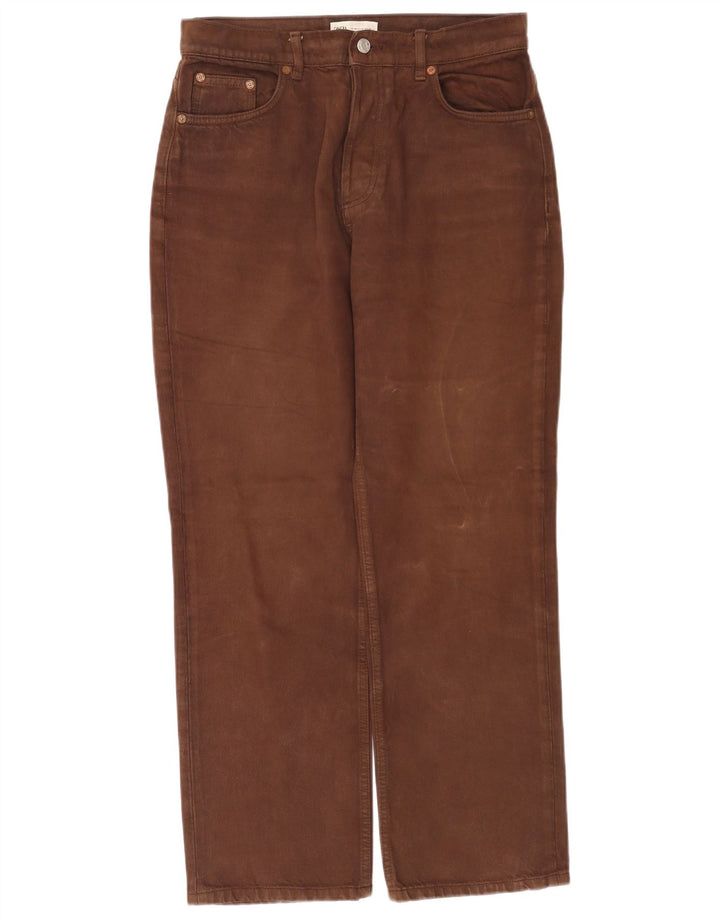 Женские прямые джинсы Zara с высокой посадкой EU 40 Medium W30 L28 Коричневые