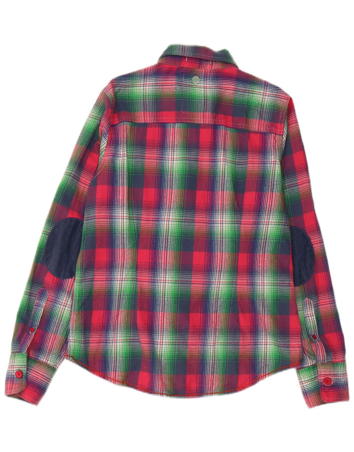 Женская рубашка Superdry UK 14, хлопковая большая розовая клетка