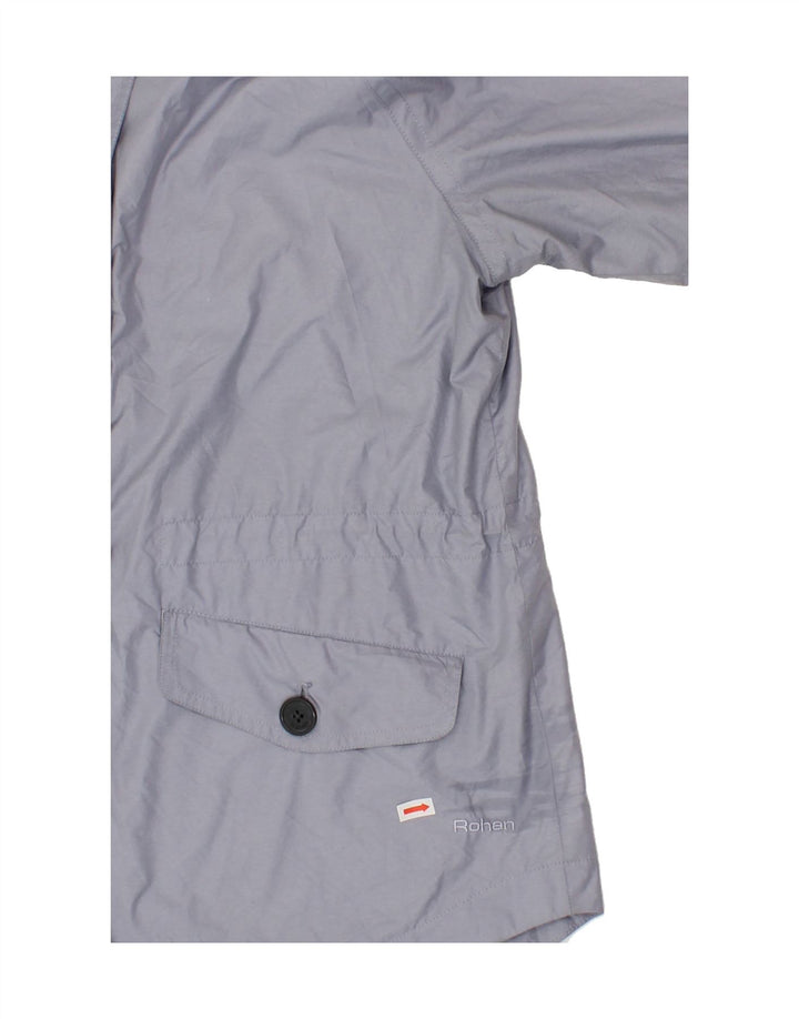 ROHAN Womens Hooded Rain Jacket UK 14 Medium Grey Polyester Vintage Rohan and Second-Hand Rohan from Messina Hembry 